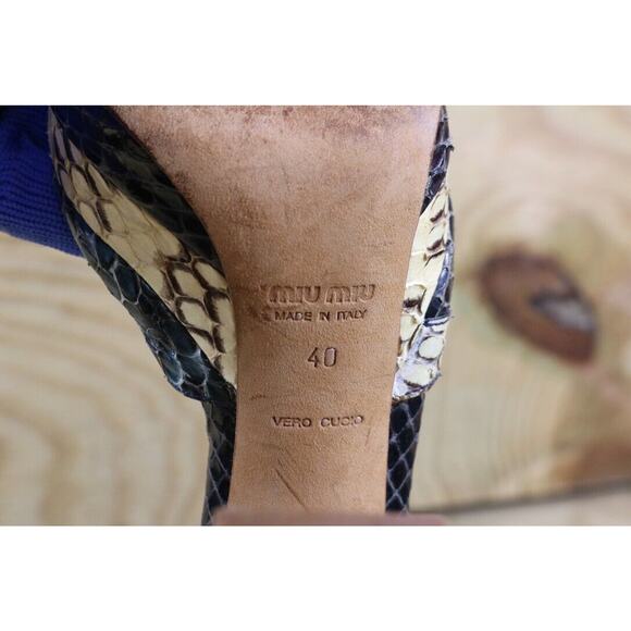 Miu Miu Shoes Womens 9 Heels Snake Python Leather Platform Buckle 2003 Vtg Y2K - Picture 9 of 13